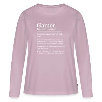 Gamer definition - Women's Premium Organic Long Sleeve Shirt - dusky pink - Front - Julia (174cm)