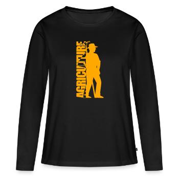 Agriculture - Agriculture - T-shirt manches longues Premium bio Femme - noir - Devant - Julia (174cm)