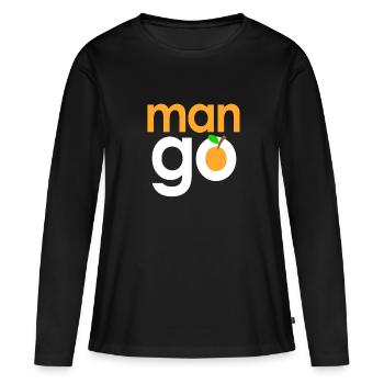 L'homme va à la mangue - T-shirt manches longues Premium bio Femme - noir - Devant - Julia (174cm)