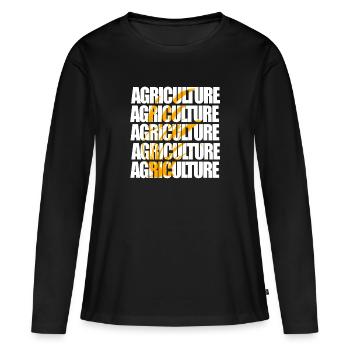 Agriculture - Agriculture - T-shirt manches longues Premium bio Femme - noir - Devant - Julia (174cm)