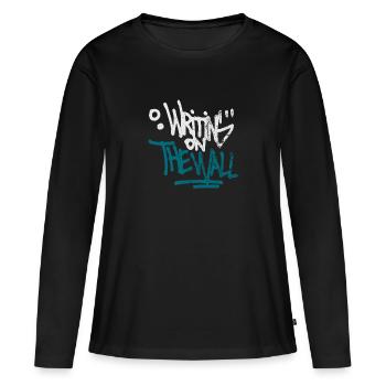 Graffiti - T-shirt manches longues Premium bio Femme - noir - Devant - Julia (174cm)