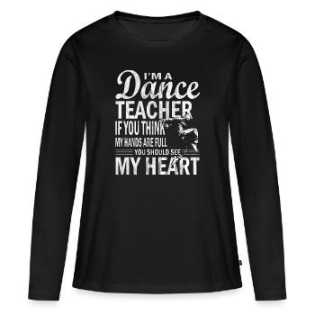 Danse, claquettes, claquettes - T-shirt manches longues Premium bio Femme - noir - Devant - Julia (174cm)