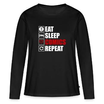 Comics - Women's Premium Organic Long Sleeve Shirt - black - Front - Julia (174cm)