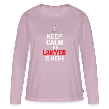 Paragraphe droit - T-shirt manches longues Premium bio Femme - rose poudré - Devant - Julia (174cm)