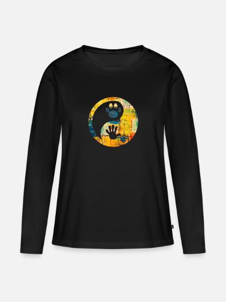 Tierschutz - Frauen Premium Bio Langarmshirt - Schwarz