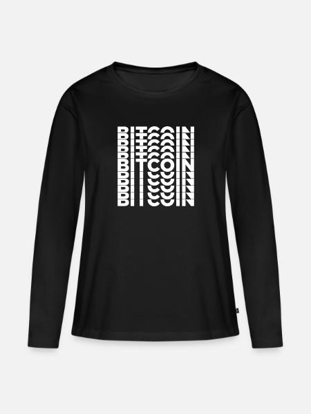 BITCOIN - Frauen Premium Bio Langarmshirt - Schwarz