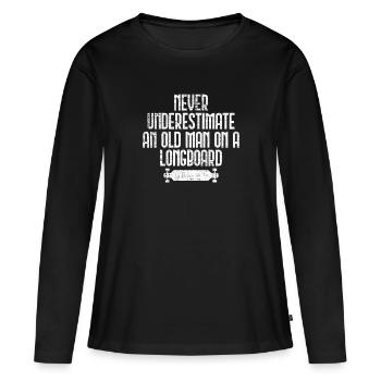Longboard disant - T-shirt manches longues Premium bio Femme - noir - Devant - Julia (174cm)