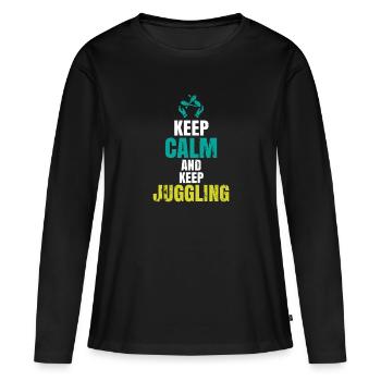 Jongler en disant - T-shirt manches longues Premium bio Femme - noir - Devant - Julia (174cm)