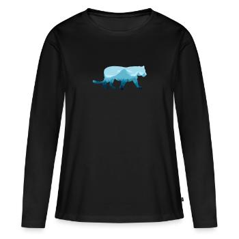 Chat sauvage - T-shirt manches longues Premium bio Femme - noir - Devant - Julia (174cm)