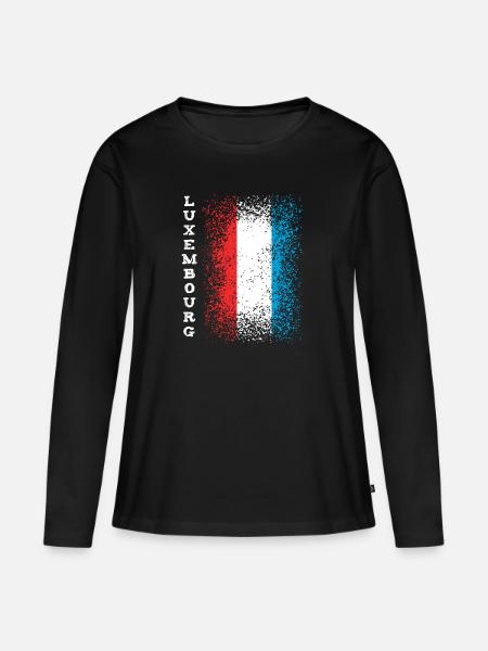Luxemburg - Frauen Premium Bio Langarmshirt - Schwarz
