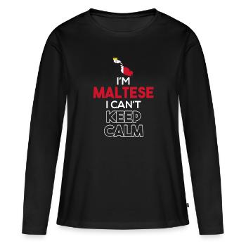 Malte - T-shirt manches longues Premium bio Femme - noir - Devant - Julia (174cm)
