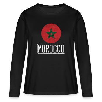 Maroc - T-shirt manches longues Premium bio Femme - noir - Devant - Julia (174cm)