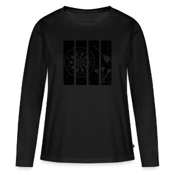 jeu de fléchettes - T-shirt manches longues Premium bio Femme - noir - Devant - Julia (174cm)