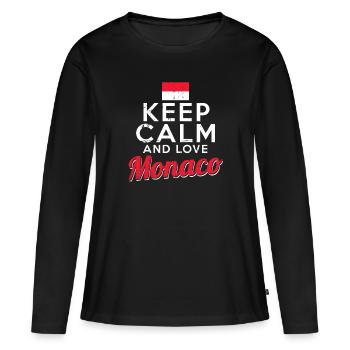 Monaco - T-shirt manches longues Premium bio Femme - noir - Devant - Julia (174cm)