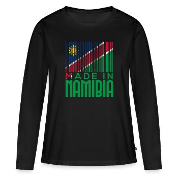 Namibia - Frauen Premium Bio Langarmshirt - Schwarz - Vorne - Julia (174cm)