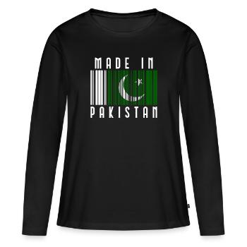 Pakistan - T-shirt manches longues Premium bio Femme - noir - Devant - Julia (174cm)