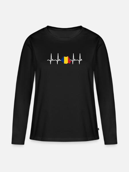 Rumänien - Frauen Premium Bio Langarmshirt - Schwarz