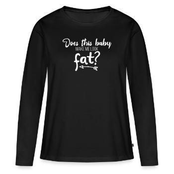grossesse enceinte bébé enceinte drôle - T-shirt manches longues Premium bio Femme - noir - Devant - Julia (174cm)