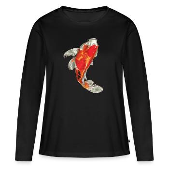 Poisson Poisson Poissons Aquarium Océan - T-shirt manches longues Premium bio Femme - noir - Devant - Julia (174cm)