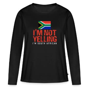 Afrique du Sud - T-shirt manches longues Premium bio Femme - noir - Devant - Julia (174cm)