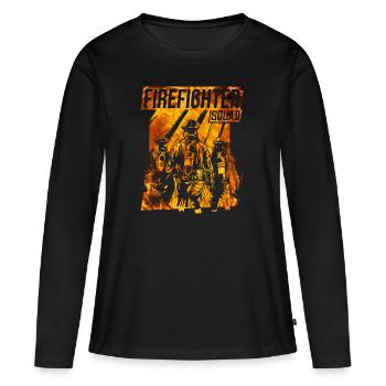 Feuerwehr Held - Frauen Premium Bio Langarmshirt - Schwarz - Vorne - Julia (174cm)