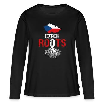 République tchèque - T-shirt manches longues Premium bio Femme - noir - Devant - Julia (174cm)