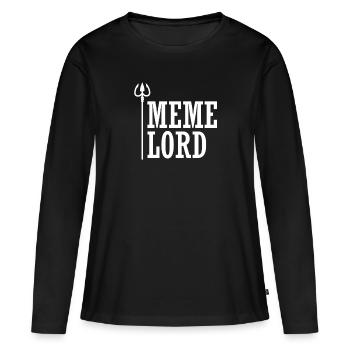 Meme Lord - T-shirt manches longues Premium bio Femme - noir - Devant - Julia (174cm)