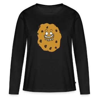 Biscuits - T-shirt manches longues Premium bio Femme - noir - Devant - Julia (174cm)