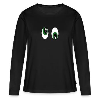 Drôle de regards - T-shirt manches longues Premium bio Femme - noir - Devant - Julia (174cm)