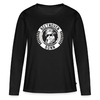 Beethoven Bonn - T-shirt manches longues Premium bio Femme - noir - Devant - Julia (174cm)