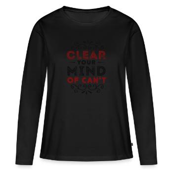 État d' - T-shirt manches longues Premium bio Femme - noir - Devant - Julia (174cm)