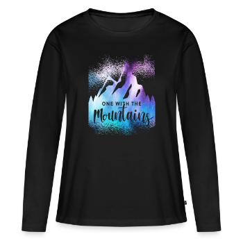 alpinisme - T-shirt manches longues Premium bio Femme - noir - Devant - Julia (174cm)