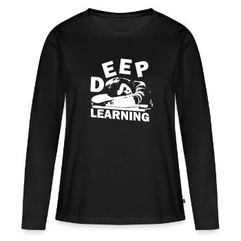 Deep learning - Women's Premium Organic Long Sleeve Shirt - black - Front - Julia (174cm)