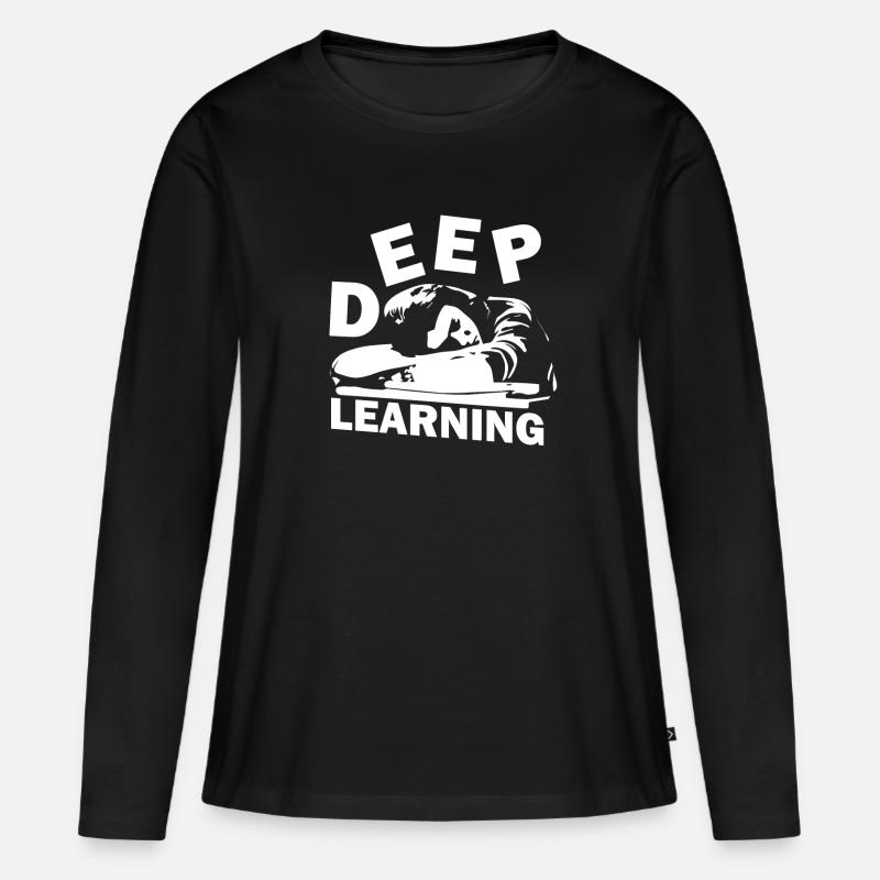 Deep Learning - Frauen Premium Bio Langarmshirt - Schwarz