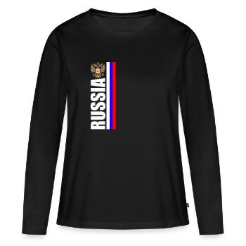 Russie Fabriqué en Russie Slaves russes Union soviétique - T-shirt manches longues Premium bio Femme - noir - Devant - Julia (174cm)
