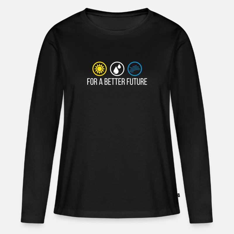 Erneuerbare Energien Shirt & Geschenkidee - Frauen Premium Bio Langarmshirt - Schwarz