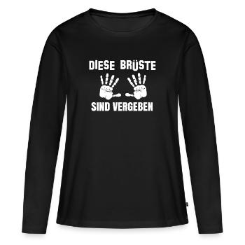 Diese Brüste Sind Vergeben - Frauen Premium Bio Langarmshirt - Schwarz - Vorne - Julia (174cm)