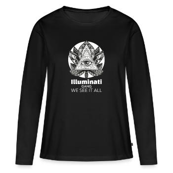 ILLUMINATI GANG - T-shirt manches longues Premium bio Femme - noir - Devant - Julia (174cm)
