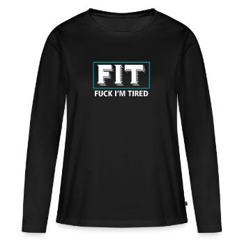 Tired - Women's Premium Organic Long Sleeve Shirt - black - Front - Julia (174cm)