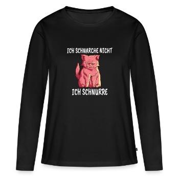Ronflement homme fatigué ronflement nez chat - T-shirt manches longues Premium bio Femme - noir - Devant - Julia (174cm)