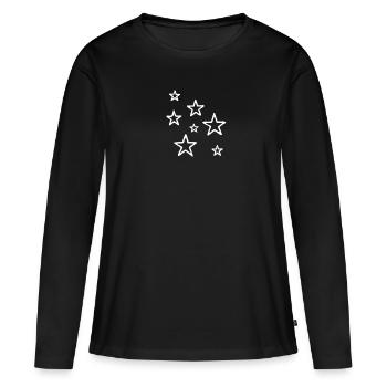 Concevez votre propre étoile - T-shirt manches longues Premium bio Femme - noir - Devant - Julia (174cm)