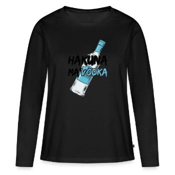Hakuna ma 'VODKA - T-shirt manches longues Premium bio Femme - noir - Devant - Julia (174cm)