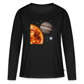 espace - T-shirt manches longues Premium bio Femme - noir - Devant - Julia (174cm)