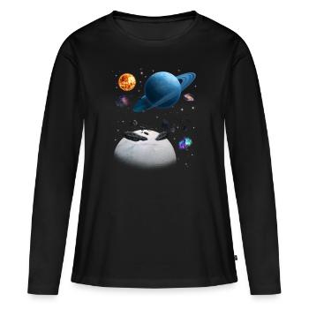 univers - T-shirt manches longues Premium bio Femme - noir - Devant - Julia (174cm)