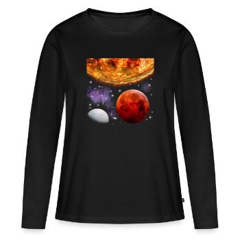 Espace - T-shirt manches longues Premium bio Femme - noir - Devant - Julia (174cm)