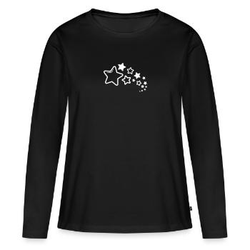 Étoiles Étoile filante Créez votre propre astérisque - T-shirt manches longues Premium bio Femme - noir - Devant - Julia (174cm)