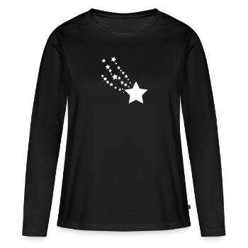 Étoiles Étoile filante Créez votre propre astérisque - T-shirt manches longues Premium bio Femme - noir - Devant - Julia (174cm)