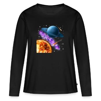espace - T-shirt manches longues Premium bio Femme - noir - Devant - Julia (174cm)