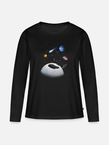 Układ Słoneczny - Premium økologisk langærmet T-shirt til kvinder - sort