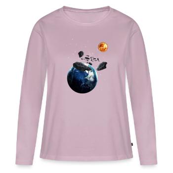 univers - T-shirt manches longues Premium bio Femme - rose poudré - Devant - Julia (174cm)